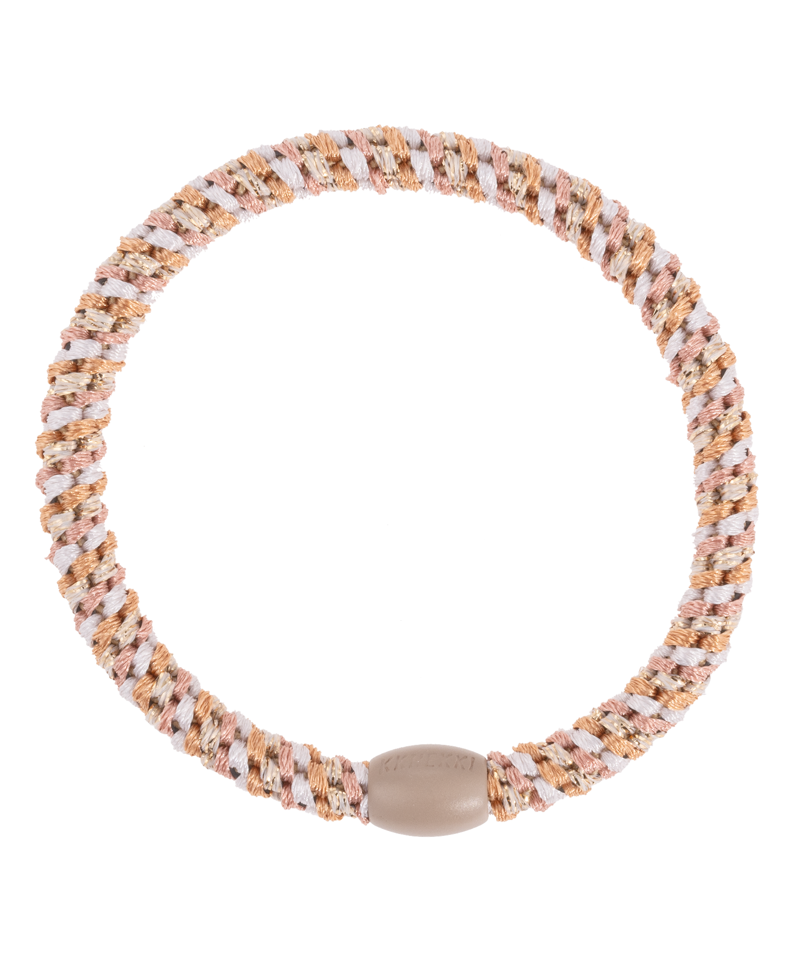 KKNEKKI Slim Hair Tie – Nude Pink Glitter Mix – product photo