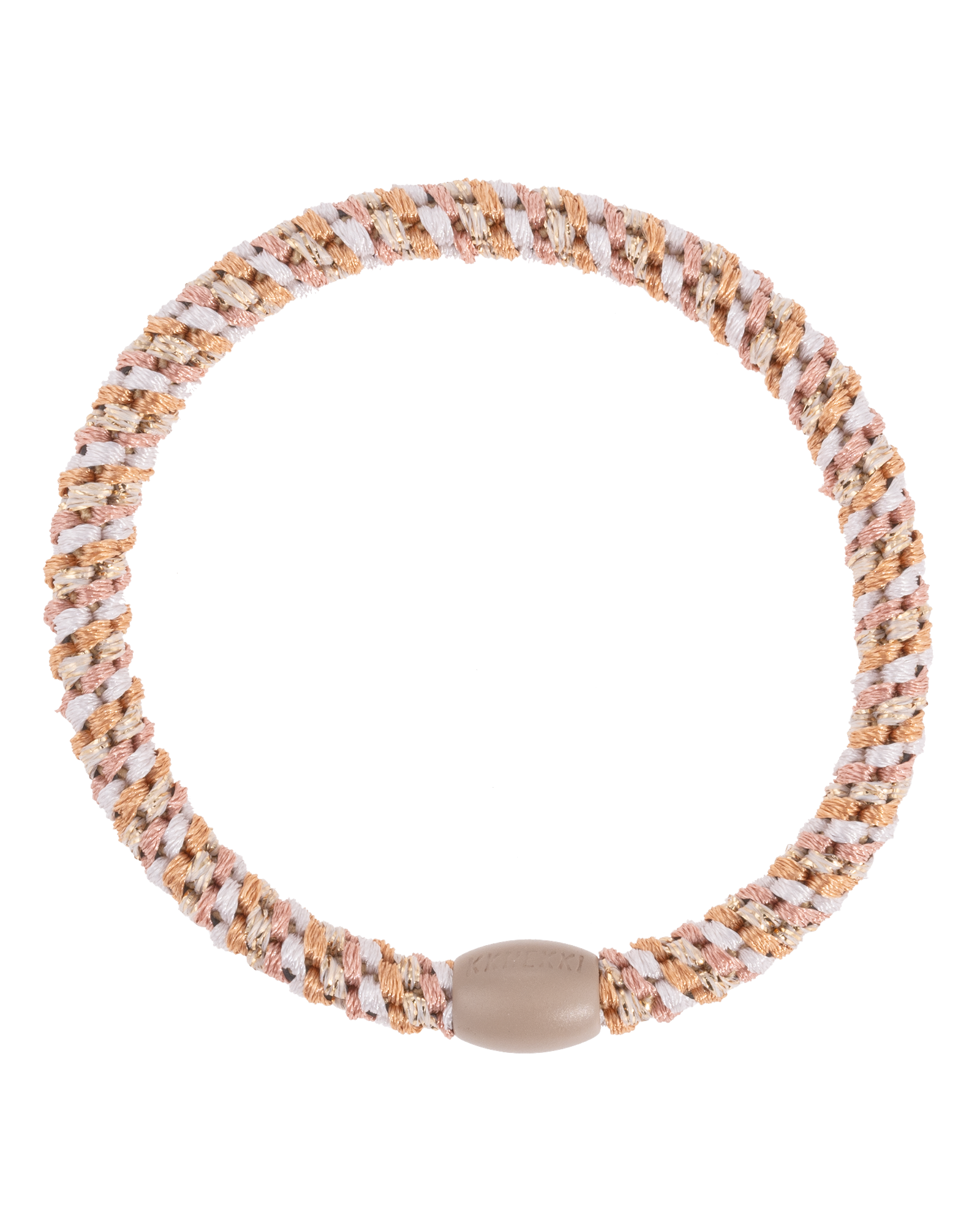 KKNEKKI Slim Hair Tie – Nude Pink Glitter Mix – product photo
