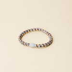 KKNEKKI slim hair tie Rose Gold & Sea Blue Mix – close-up