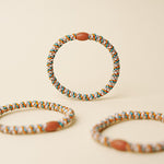 KKNEKKI slim hair tie Terracotta & Teal Mix – several hair ties together