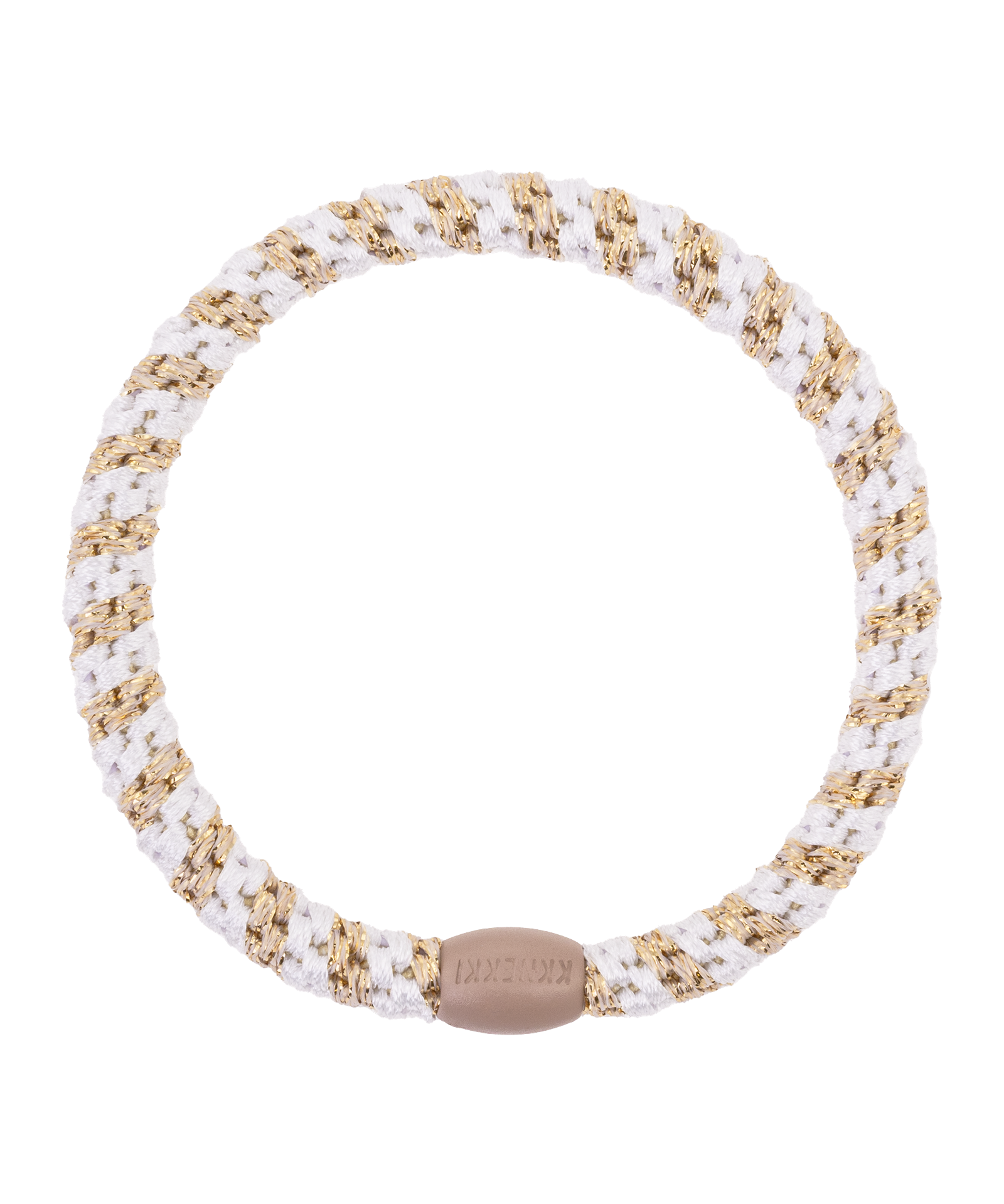 Kknekki Slim – White & Beige Glitter Stripe