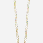La Coque Française Sarah phone chain in iridescent holographic crystal resin links, full length.