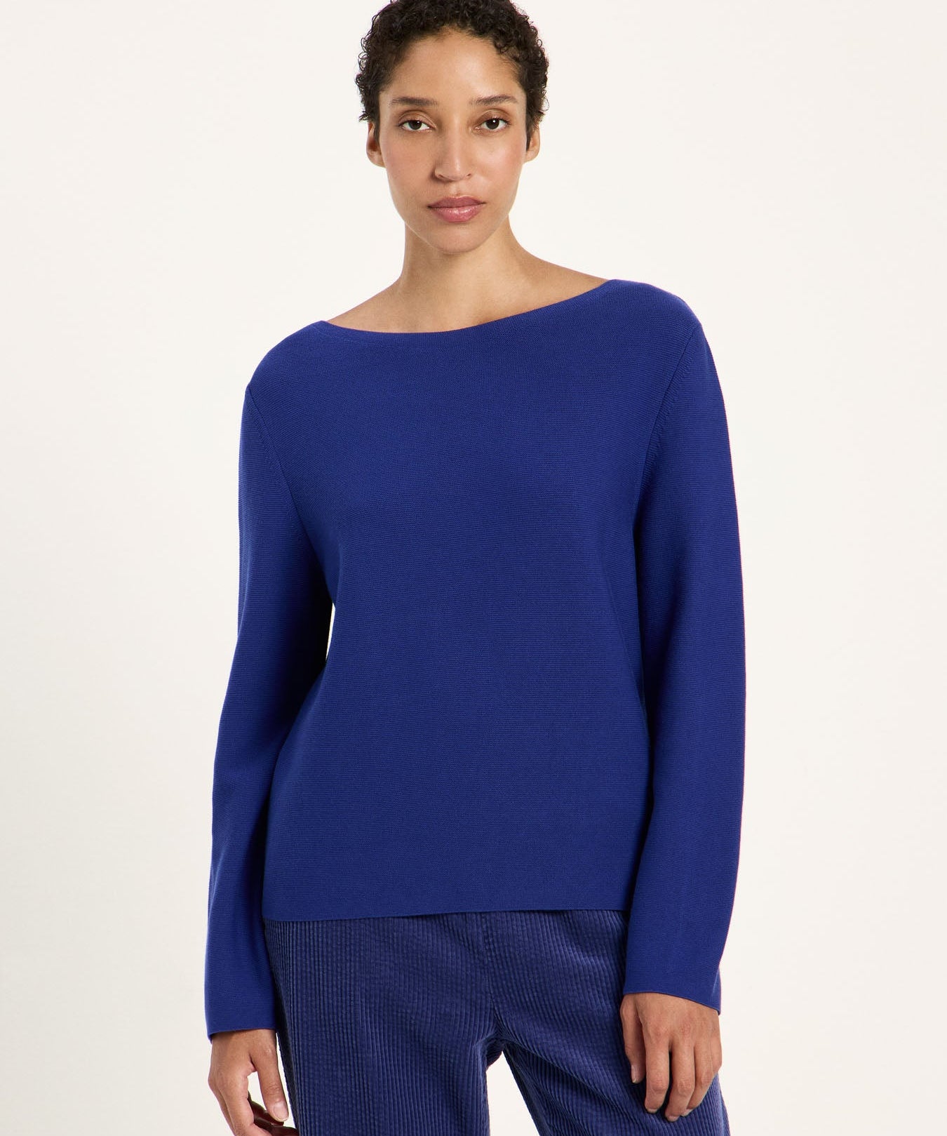 LANIUS violet boat-neck jumper, second front view