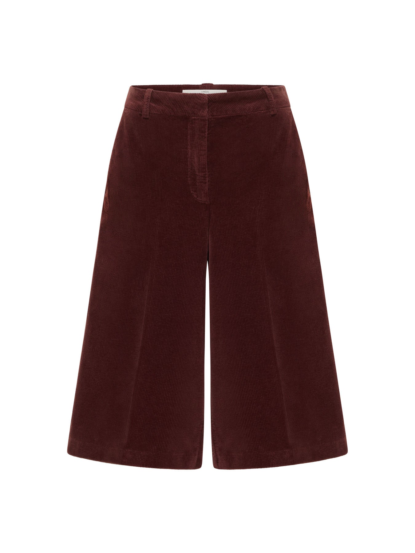 LANIUS chocolate organic cotton corduroy Bermuda shorts, front view