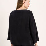 LANIUS black Bemberg cupro blouse with 3/4 sleeves, photo 5