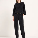 LANIUS black Bemberg cupro blouse with 3/4 sleeves, photo 2