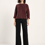 LANIUS chocolate Bemberg cupro blouse with 3/4 sleeves, photo 4
