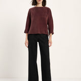 LANIUS chocolate Bemberg cupro blouse with 3/4 sleeves, photo 4