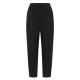 LANIUS black Bemberg cupro trousers with a relaxed fit, front view