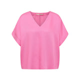 LANIUS orchid pink draped V-neck top in TENCEL Lyocell, photo 2
