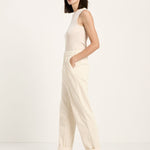LANIUS cream elasticated-waist corduroy trousers, second view
