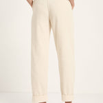 LANIUS cream elasticated-waist corduroy trousers, fourth view