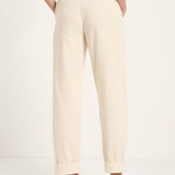 LANIUS cream elasticated-waist corduroy trousers, fourth view