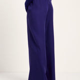 LANIUS violet wide-leg trousers in TENCEL Lyocell, back view