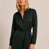Shirt Dress — Forest Green