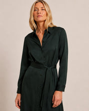 Shirt Dress — Forest Green