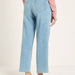 LANIUS relaxed straight jeans in light blue – back view