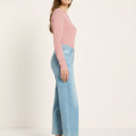 LANIUS relaxed straight jeans in light blue – side view
