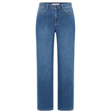 LANIUS relaxed straight jeans in mid blue – flat lay