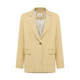 LANIUS sustainable linen and organic cotton blazer in khaki-creme.