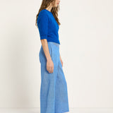 Linen & Organic Cotton Wide-Leg Culottes - Sky Blue by LANIUS — fair fashion in organic materials, view 4