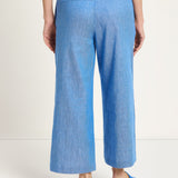 Linen & Organic Cotton Wide-Leg Culottes - Sky Blue by LANIUS — fair fashion in organic materials, view 5