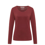LANIUS mahogany long-sleeve organic cotton T-shirt, front view