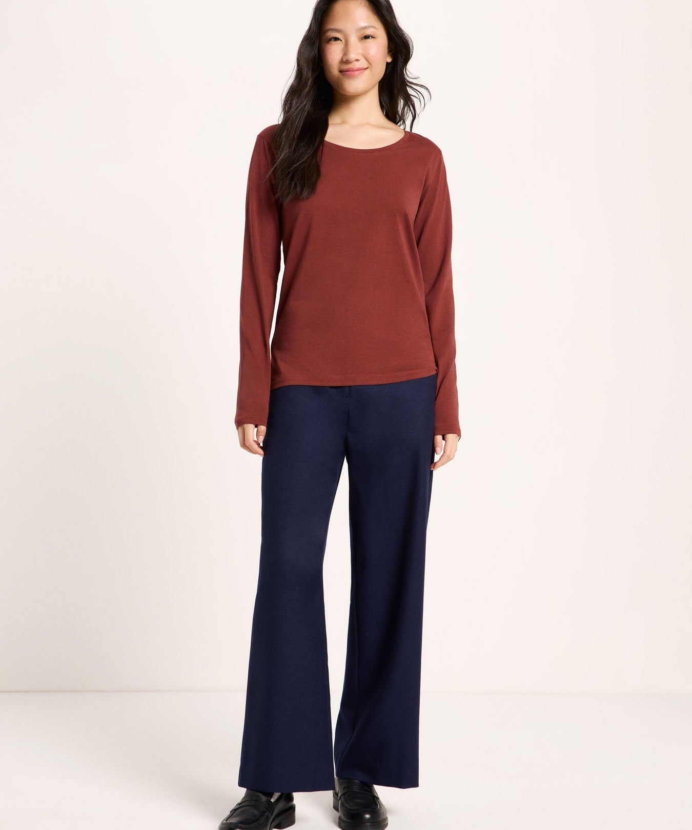 LANIUS mahogany long-sleeve organic cotton T-shirt, photo 2