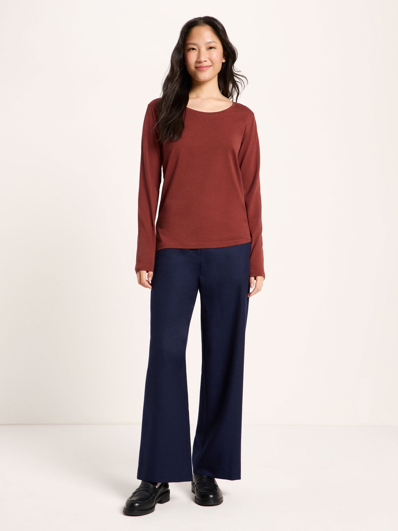 LANIUS mahogany long-sleeve organic cotton T-shirt, photo 2