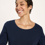 LANIUS midnight blue long-sleeve organic cotton T-shirt, photo 4