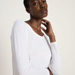 LANIUS white long-sleeve organic cotton T-shirt, photo 4