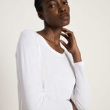 LANIUS white long-sleeve organic cotton T-shirt, photo 4