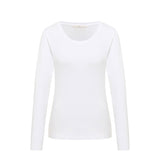 LANIUS white long-sleeve organic cotton T-shirt, front view
