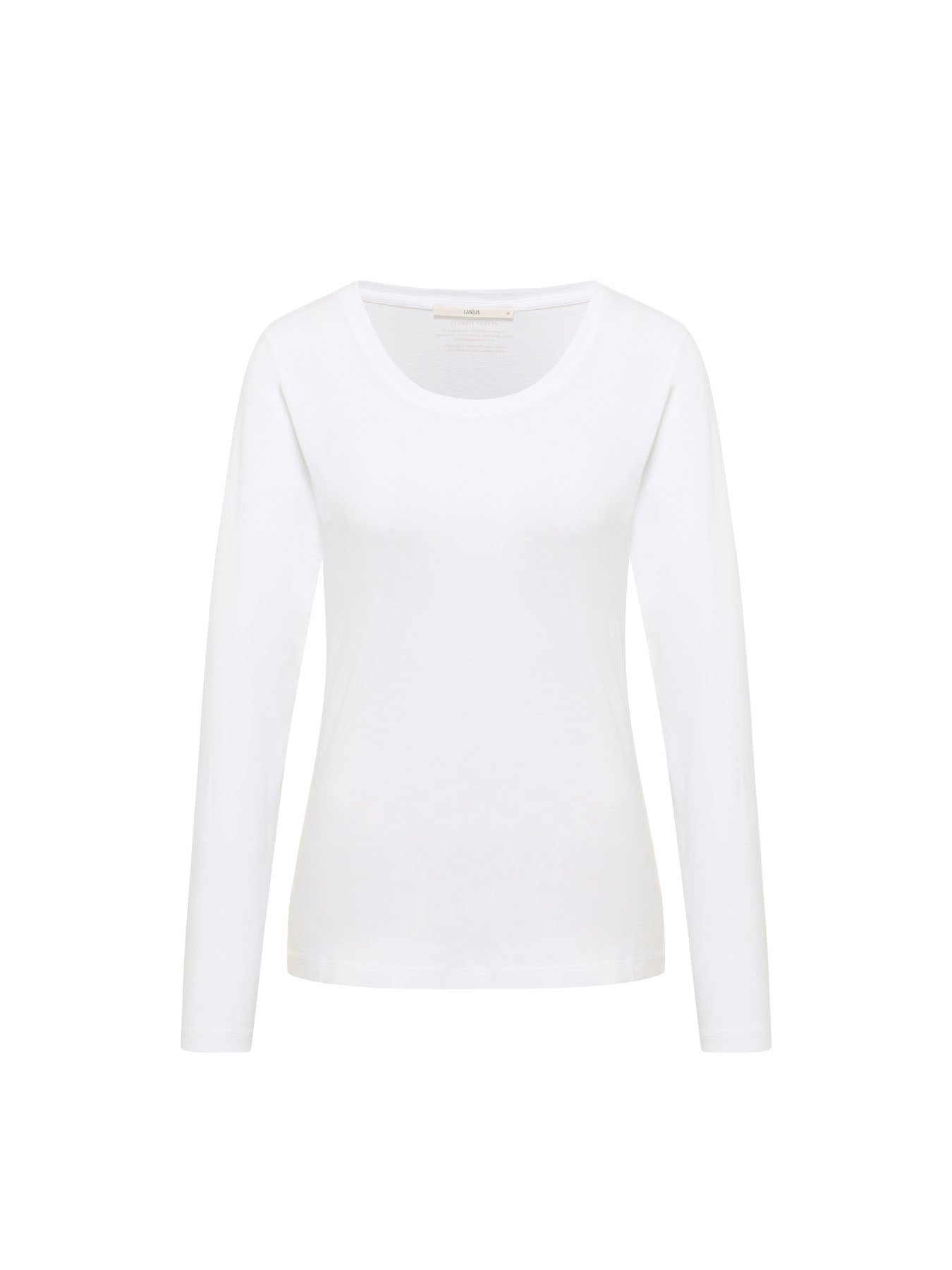 LANIUS white long-sleeve organic cotton T-shirt, front view