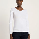 LANIUS white long-sleeve organic cotton T-shirt, photo 2