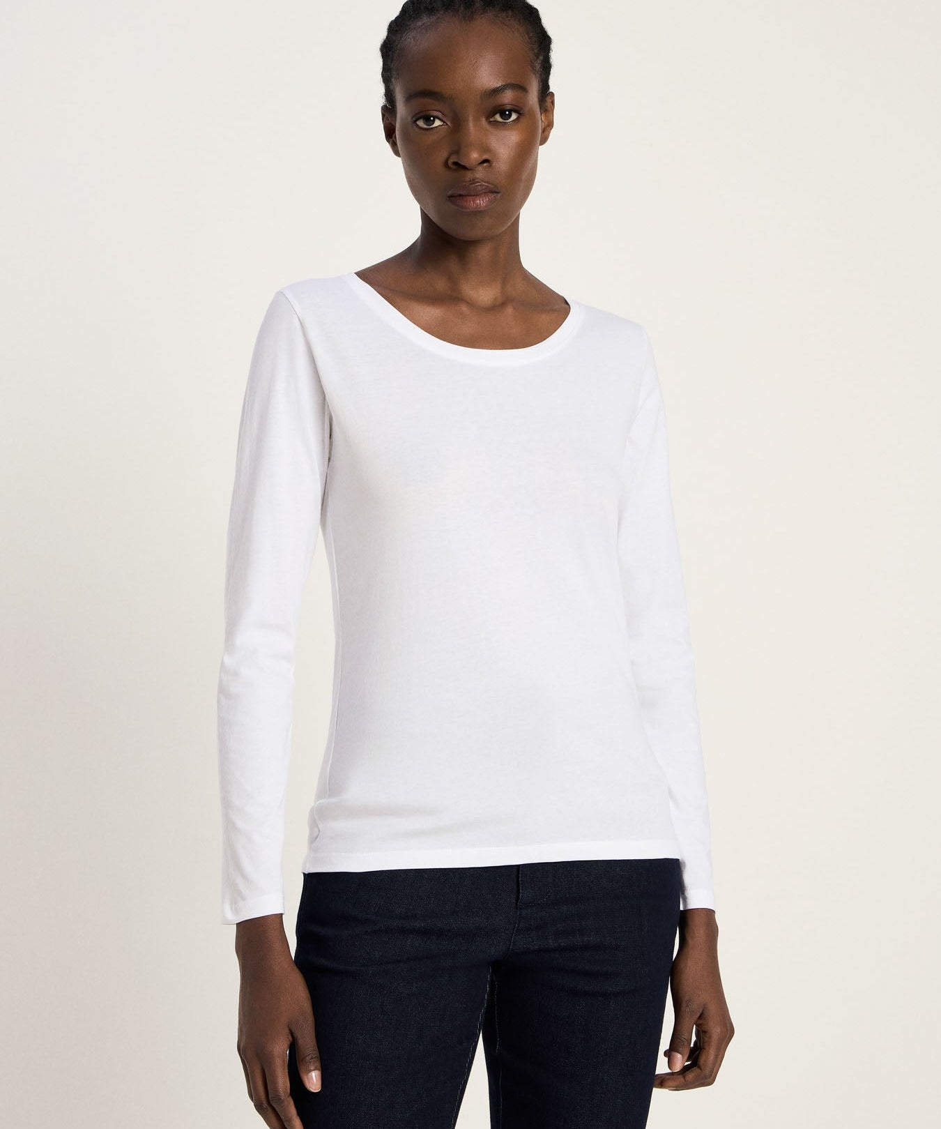 LANIUS white long-sleeve organic cotton T-shirt, photo 2