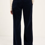 LANIUS midnight blue Marlene corduroy trousers, back view