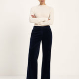 LANIUS midnight blue Marlene corduroy trousers, second front view