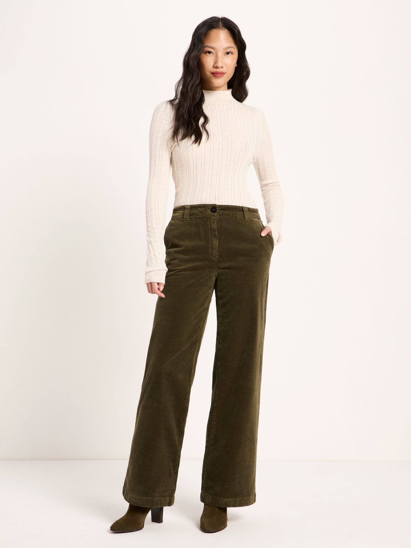 LANIUS Marlene wide-leg trousers in turtle organic cotton corduroy, photo 2