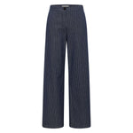 Marlene Pinstripe Trousers | Navy & White by LANIUS — fair fashion in organic materials, front view