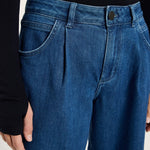 LANIUS Marlene pleated wide-leg jeans in mid-blue organic denim, photo 4