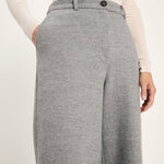 LANIUS Marlene flared trousers in grey melange wool flannel jersey, photo 4