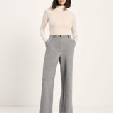 LANIUS Marlene flared trousers in grey melange wool flannel jersey, photo 2