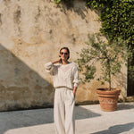 Open-Knit Organic Cotton Sweater — Ecru by LANIUS — fair fashion in organic materials, view 2