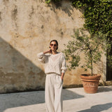Open-Knit Organic Cotton Sweater — Ecru by LANIUS — fair fashion in organic materials, view 2
