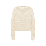 Open-Knit Organic Cotton Sweater — Ecru by LANIUS — fair fashion in organic materials, view 3