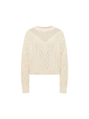 Open-Knit Organic Cotton Sweater in Ecru