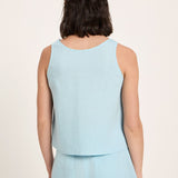 Organic Linen Sleeveless Top — Sky Blue by LANIUS — fair fashion in organic materials, view 5