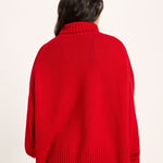 LANIUS oversized jumper in red with extra-long sleeves, another view