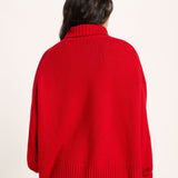 LANIUS oversized jumper in red with extra-long sleeves, another view